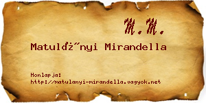 Matulányi Mirandella névjegykártya